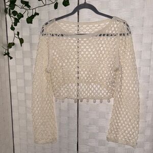 Cream Crochet Women Top